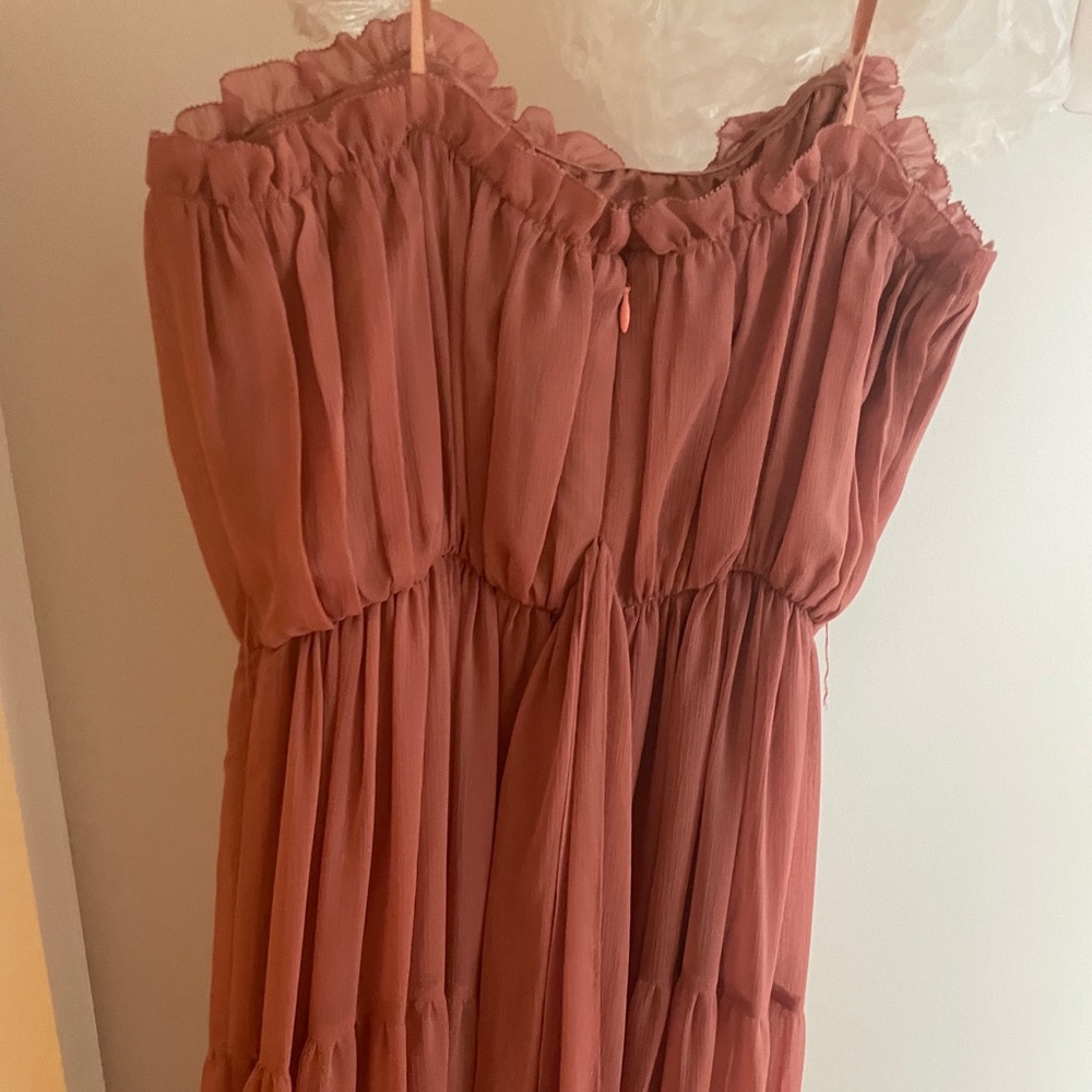 Jill Stuart pink strapless dress